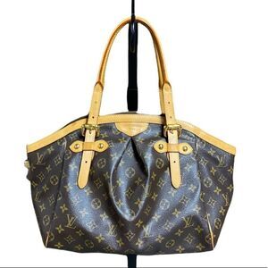 Louis Vuitton Tivoli GM Authentic Brown Leather & Monogram Canvas Shoulder Bag
